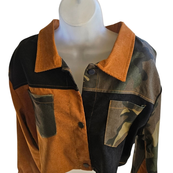 SHEIN Camouflage and Brown Utility Jacket - Picture 2 of 13